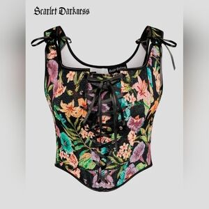 Scarlet Darkness Floral Corset Top No Ribbons